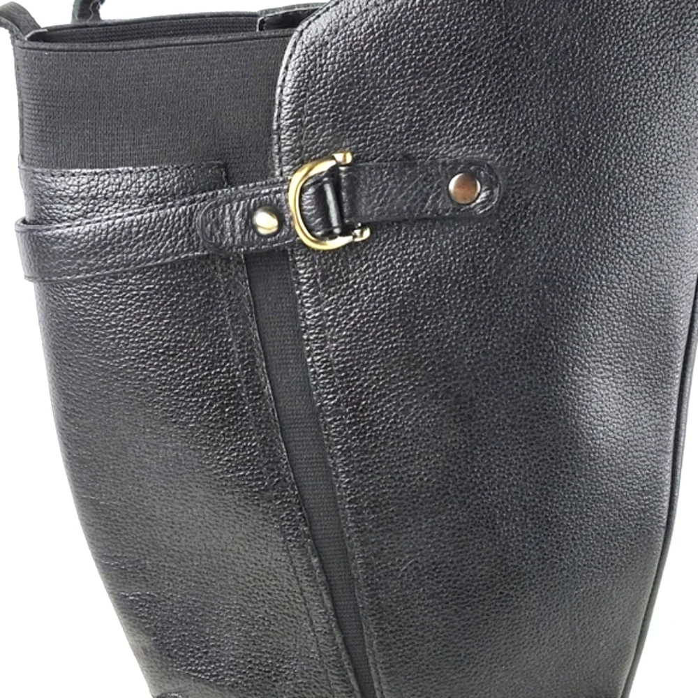 Naturalizer Black Leather Knee-High Riding Boots